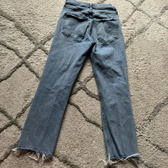 Agolde jeans Riley straight leg distressed button fly 26 - Picture 10 of 11